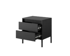 Comodino moderno con piedini alti 53,5x56,2 cm nero CMLK16