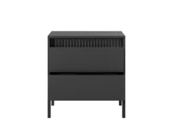 Comodino moderno con piedini alti 53,5x56,2 cm nero CMLK16
