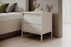 Comodino moderno con piedini alti 53,5x56,2 cm beige CMLK16