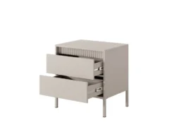 Comodino moderno con piedini alti 53,5x56,2 cm beige CMLK16
