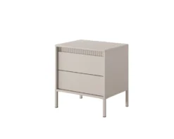 Comodino moderno con piedini alti 53,5x56,2 cm beige CMLK16