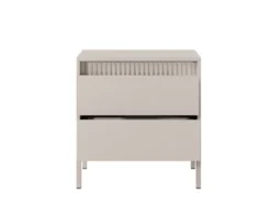 Comodino moderno con piedini alti 53,5x56,2 cm beige CMLK16