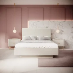 Comodino moderno 63X55cm beige CMLK5