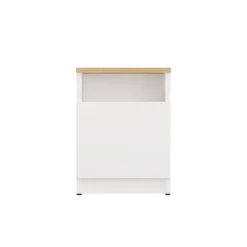 Comodino moderno 30x40 cm con anta bianco e rovere COT4