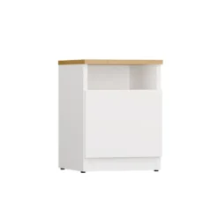 Comodino moderno 30x40 cm con anta bianco e rovere COT4
