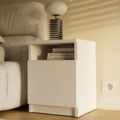 Comodino moderno 30x40 cm con anta bianco COT4