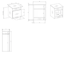 Comodino moderno 30x40 cm con anta bianco COT4
