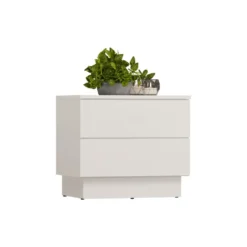 Comodino moderno 55x48 cm con 2 cassetti beige cashmere COT2