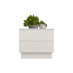 Comodino moderno 55x48 cm con 2 cassetti beige cashmere COT2