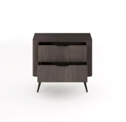 Comodino moderno 63x55 cm con 2 cassetti quercia scuro CMLK14