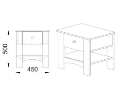 Comodino per camerette con cassetto CI3014