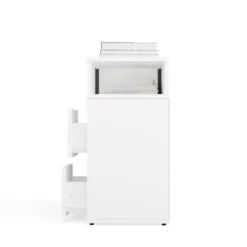 Comodino salvaspazio 27x65 cm con vano a giorno bianco opaco COT8