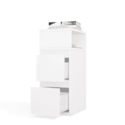 Comodino salvaspazio 27x65 cm con vano a giorno bianco opaco COT8