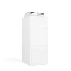 Comodino salvaspazio 27x65 cm con vano a giorno bianco opaco COT8