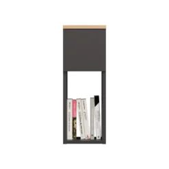 Comodino stretto salvaspazio 20x55 cm rovere e antracite COT3
