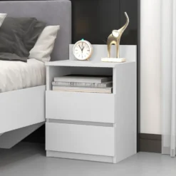 Comodino 40x59 cm con cassetti bianco COT6