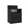 Comodino 40x59 cm con cassetti nero COT6