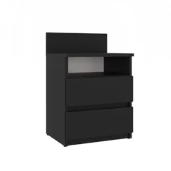 Comodino 40x59 cm con cassetti nero COT6