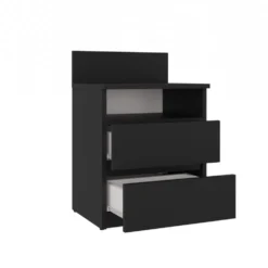 Comodino 40x59 cm con cassetti nero COT6