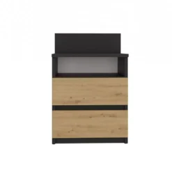 Comodino 40x59 cm con cassetti rovere e antracite COT6
