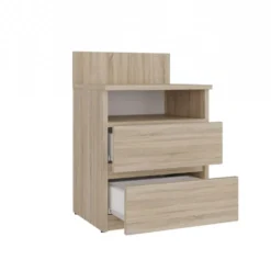 Comodino 40x59 cm con cassetti rovere chiaro COT6
