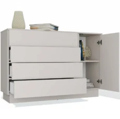 Comò per camera da letto 125x84x40 beige cashmere CMMT2