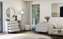 Comò per camera da letto 125x84x40 beige cashmere CMMT2