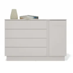Comò per camera da letto 125x84x40 beige cashmere CMMT2