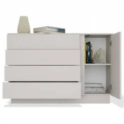 Comò per camera da letto 125x84x40 beige cashmere CMMT2