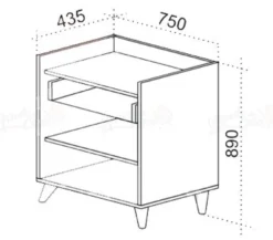 Comò rovere e bianco lucido CU39