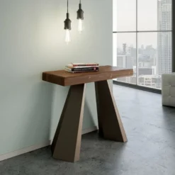 Consolle allungabile moderna 90x40 cm Made in Italy abete tinto DMT PREMIUM