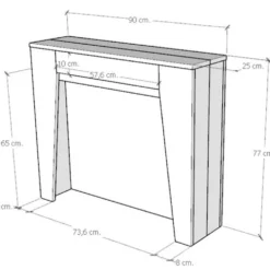 Consolle allungabile moderna 90x25 cm AN