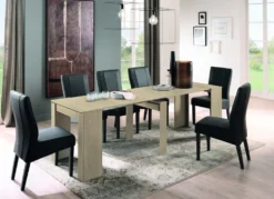 Consolle moderna allungabile Made in Italy 78x78 cm Rovere CL1