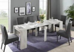 Consolle moderna allungabile Made in Italy 78x78 cm Bianco legno CL1