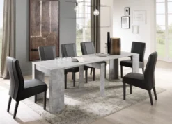 Consolle moderna allungabile Made in Italy 78x78 cm Cemento CL1