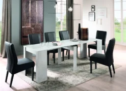 Consolle moderna allungabile Made in Italy 78x78 cm bianco lucido CL1