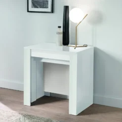 Consolle moderna allungabile Made in Italy 78x78 cm bianco lucido CL1