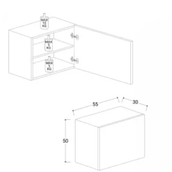 Cubo pensile con anta 55x50 cm grafite MML4