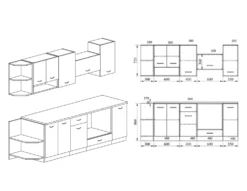 Cucina componibile senza elettrodomestici CI702