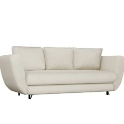 Divano letto 3 posti 248 cm in tessuto beige DT2