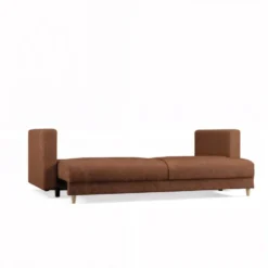 Divano letto 3 posti 221 cm in tessuto terracotta DT1