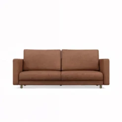 Divano letto 3 posti 221 cm in tessuto terracotta DT1