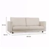 Divano letto 3 posti 221 cm in tessuto beige DT1