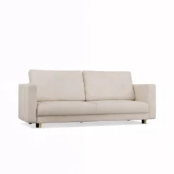 Divano letto 3 posti 221 cm in tessuto beige DT1