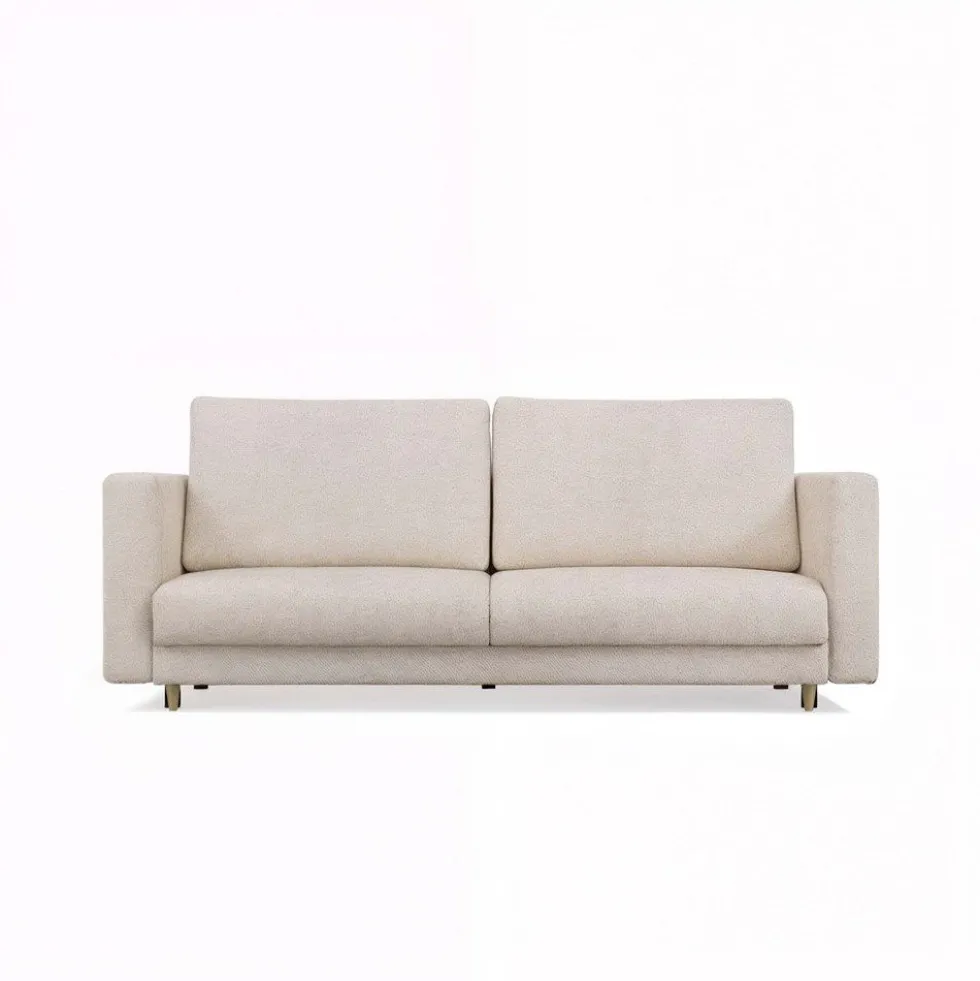 Divano letto 3 posti 221 cm in tessuto beige DT1