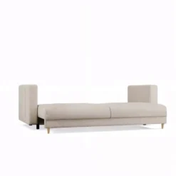 Divano letto 3 posti 221 cm in tessuto beige DT1