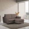 Divano 172x85cm design a due posti con piedini in legno e pouf idrorepellente talpa DI38