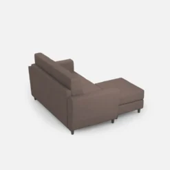 Divano 172x85cm design a due posti con piedini in legno e pouf idrorepellente talpa DI38