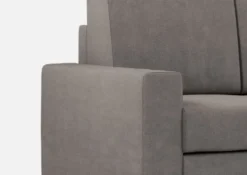 Divano 168x85cm design a due posti con bracciolo geometrico con pouf idrorepellente grigio DI16