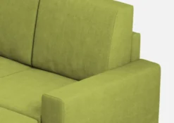 Divano 168x85cm design a due posti con bracciolo geometrico con pouf idrorepellente verde DI16